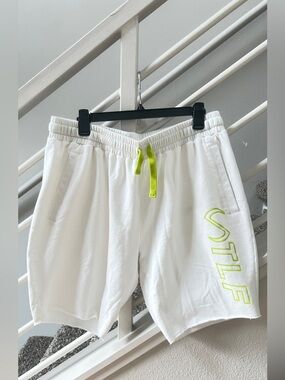 TLF Mens Varsity 3.0 Shorts – White/Neon – Size 2XL